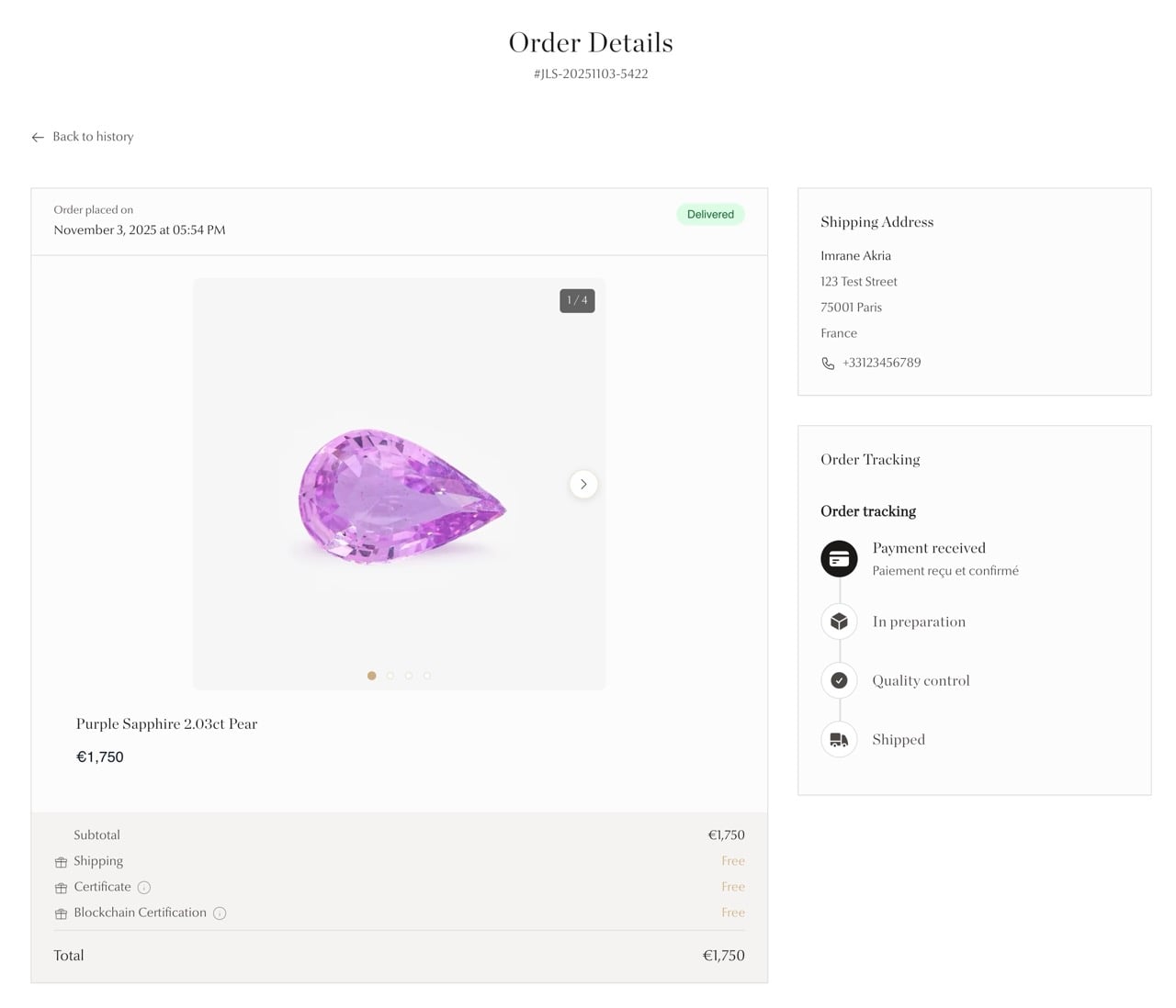 Dashboard commandes & factures