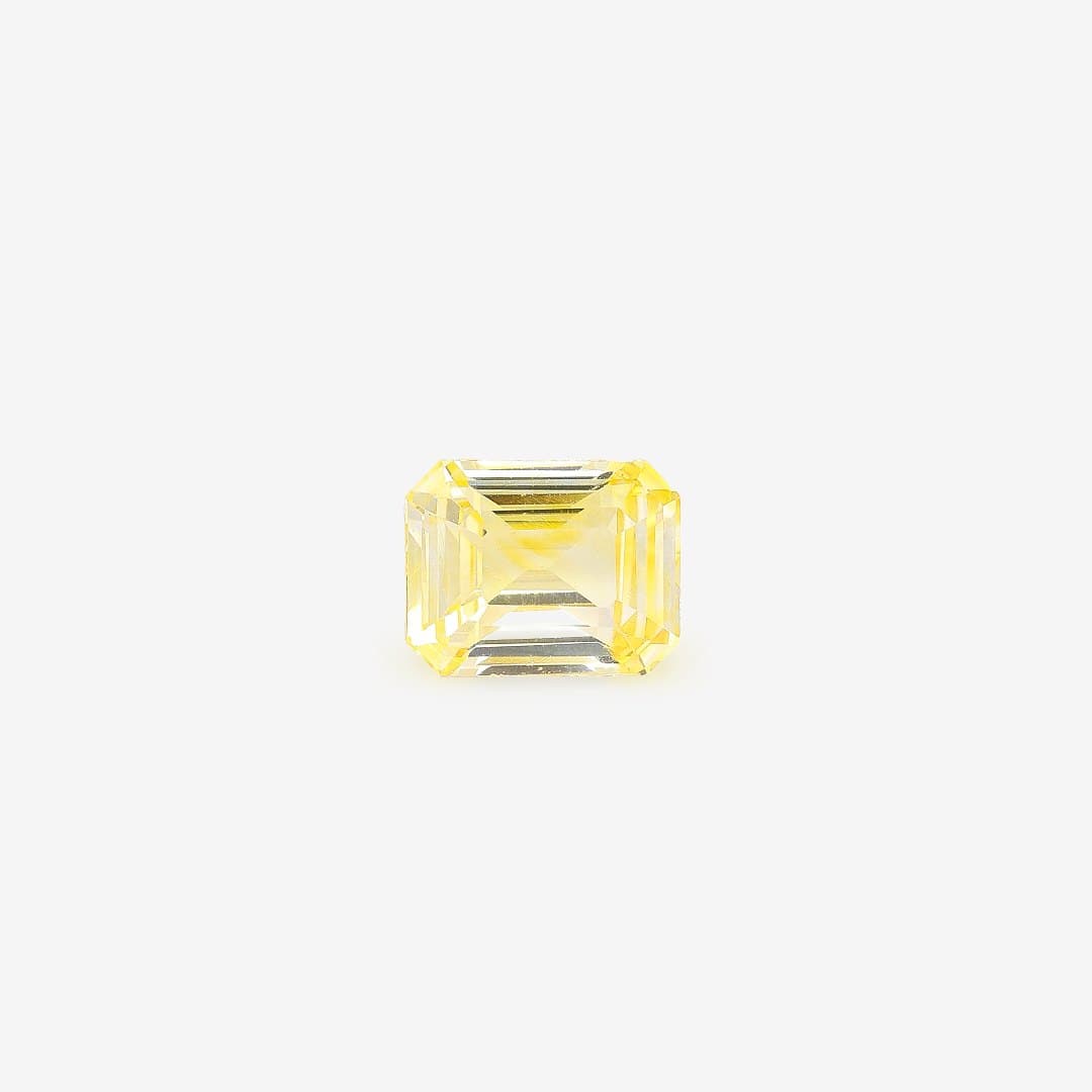 Emerald-cut yellow sapphire