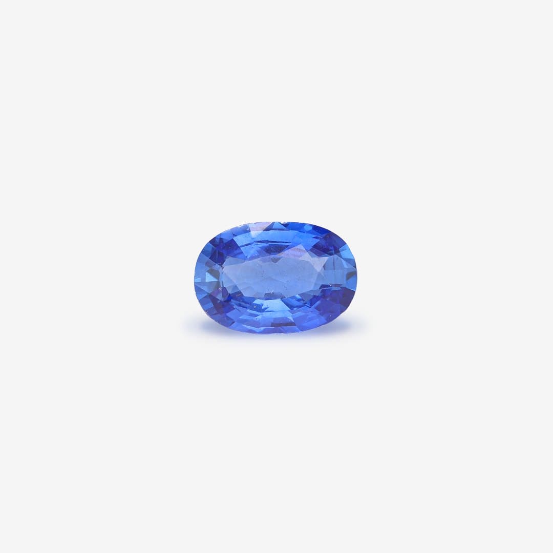 Oval-cut cornflower blue sapphire
