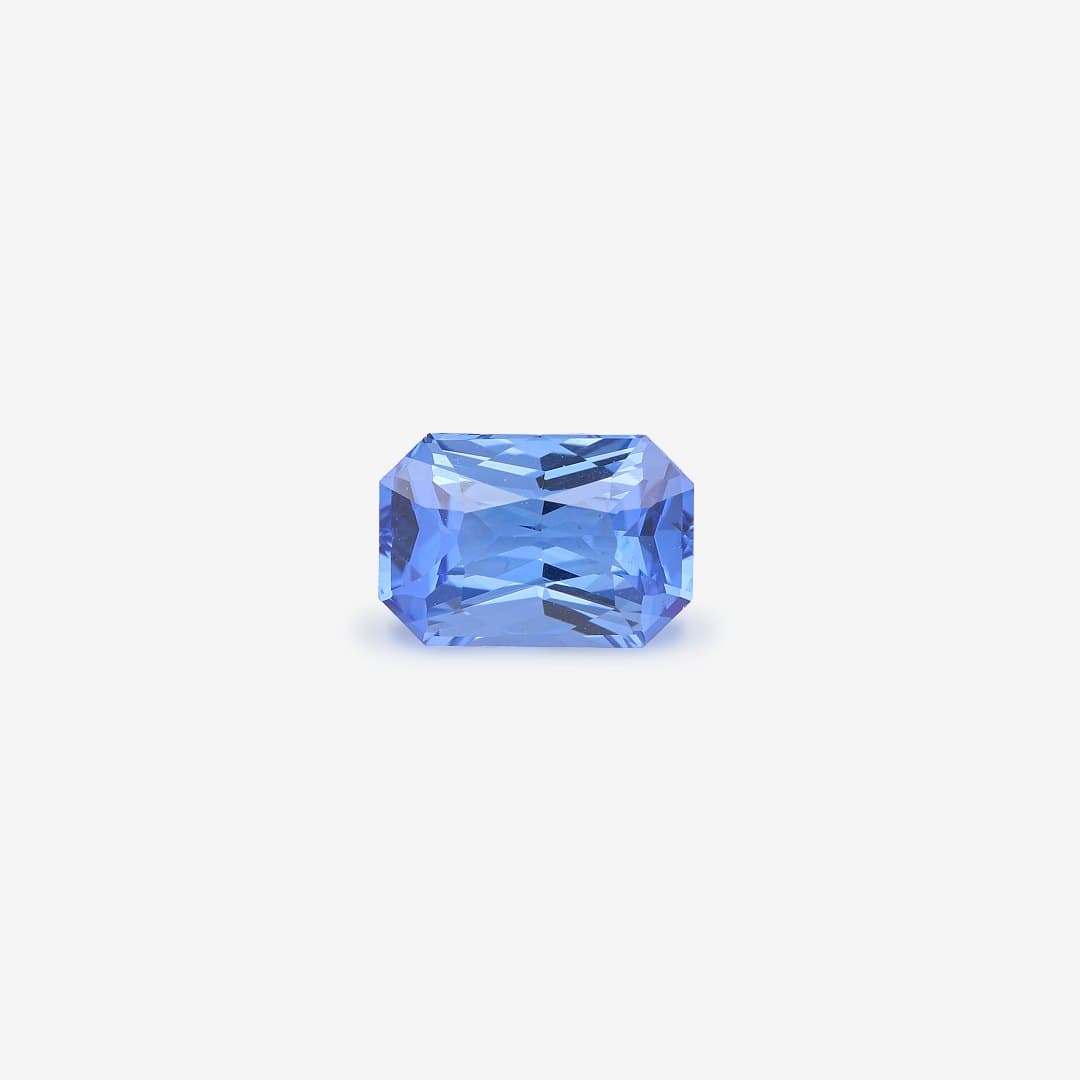 Radiant-cut blue sapphire