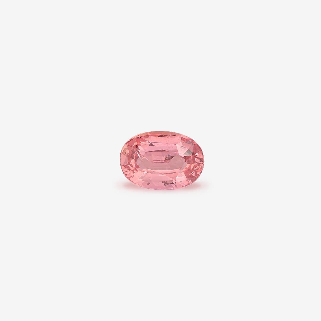 Oval-cut padparadscha sapphire