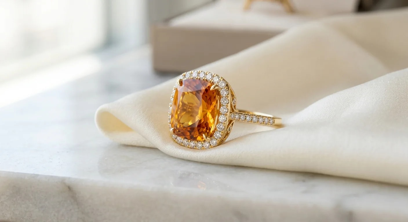 Citrine and diamond ring — Joalys Paris