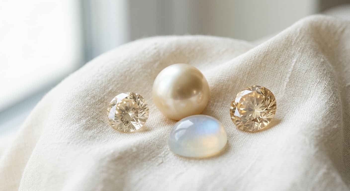 cream colored gemstones