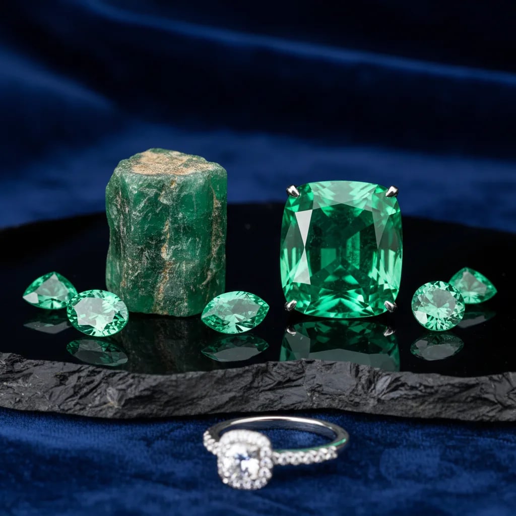 Natural or lab-grown emerald for your ring? — engagement ring with emerald stone