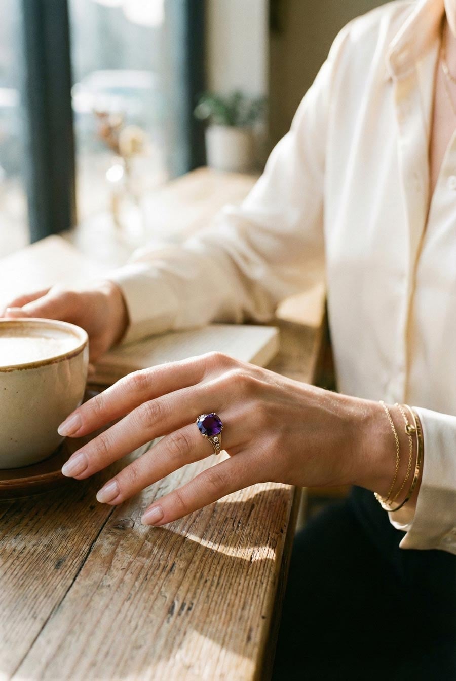 خاتم جمشت على اليد بأسلوب الحياة