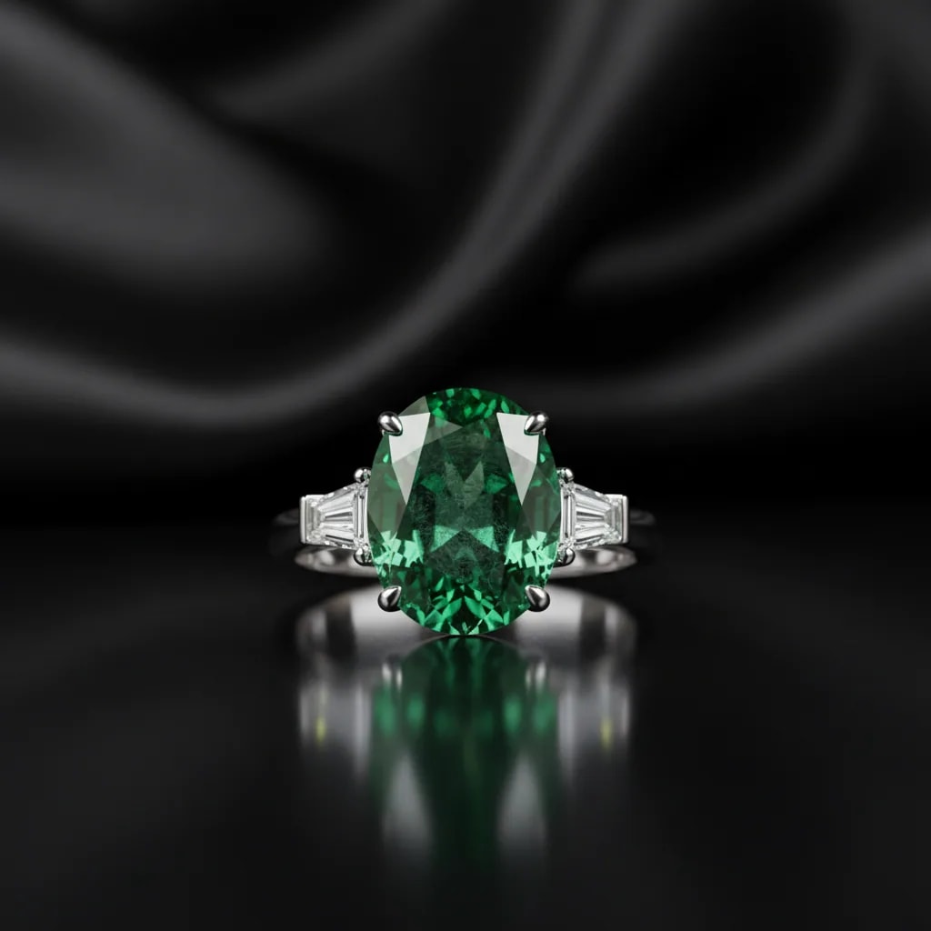 green gemstone ring — Joalys Paris