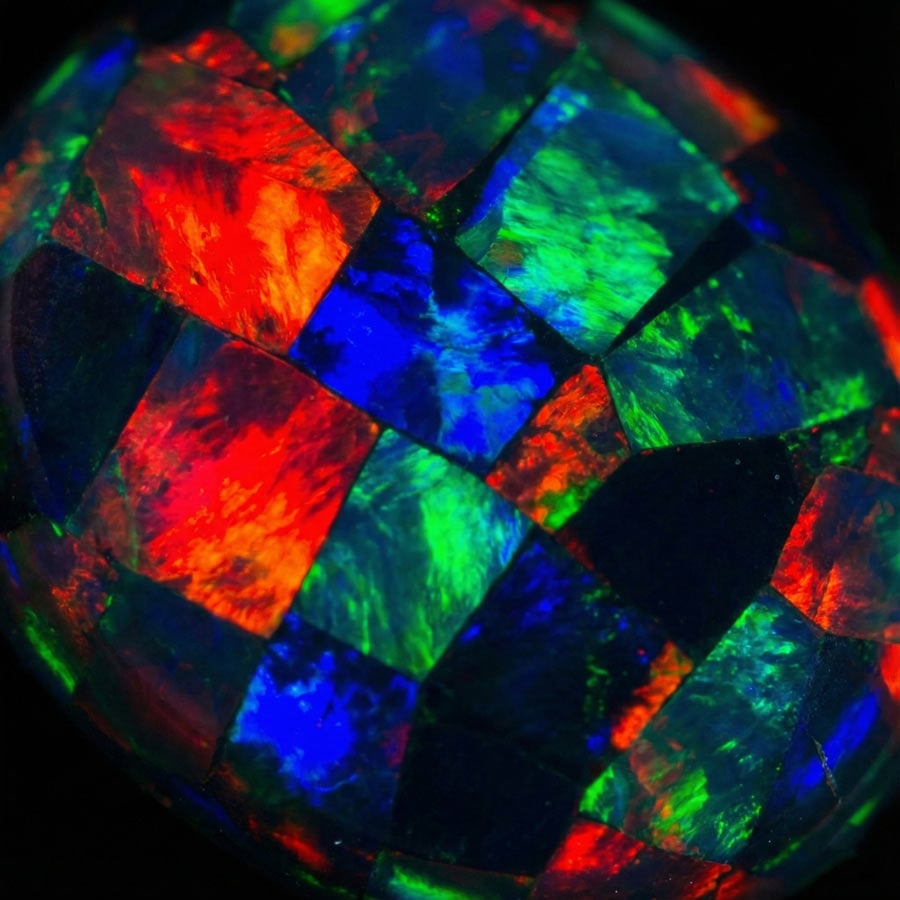 十月诞生石对比:蛋白石与碧玺并排展示