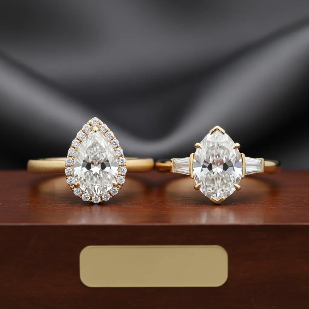 Should You Pick 14k or 18k Gold for the Band? — pear engagement ring gold