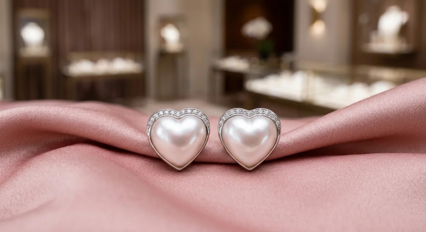 shop heart shaped pearl earrings