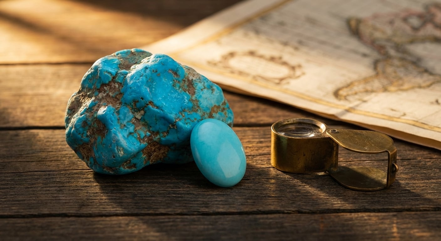 A connoisseur's collection of Sleeping Beauty and Persian turquoise, representing the different origins discussed in the buying guide.