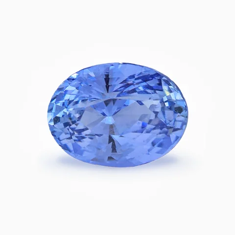 Loose blue sapphire, oval cut, 2.03 ct, on a white ground