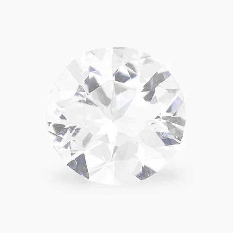 Loose colorless sapphire, round cut, 3.00 ct, on a white ground