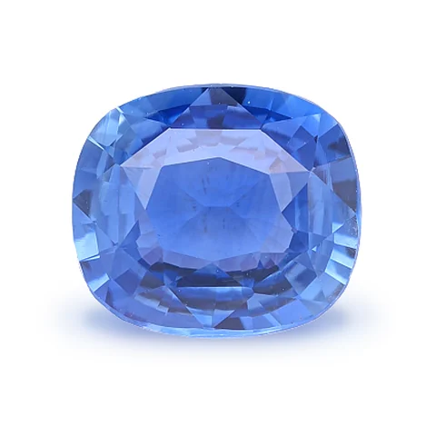 Loose blue sapphire, cushion cut, 1.17 ct, on a white ground