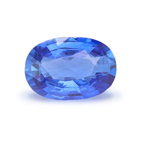 Loose blue sapphire, oval cut, 1.17 ct, on a white ground