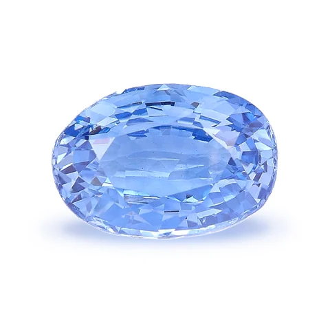 Loose blue sapphire, oval cut, 1.26 ct, on a white ground