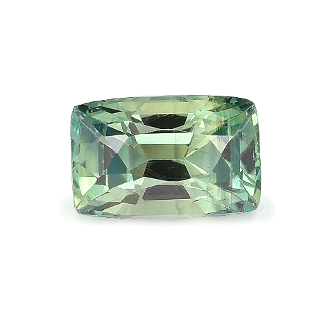 Loose sapphire, cushion cut, 1.32 ct, on a white ground