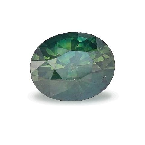 Loose sapphire, oval cut, 1.37 ct, on a white ground