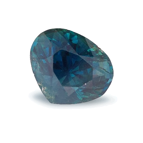 Loose sapphire, pear cut, 1.98 ct, on a white ground