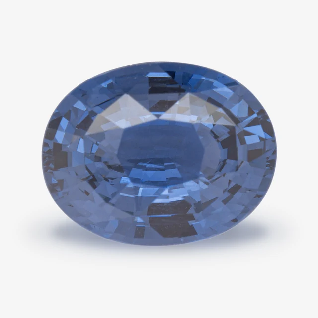 Loose spinel listed as violetish blue, 5.15 ct, oval cut